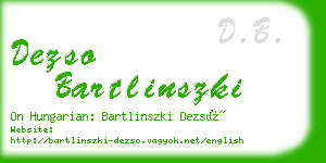 dezso bartlinszki business card